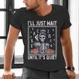 I'Ll Just Wait Until It's Quiet Skeleton Coffee Teacher Men's V-Neck T-Shirt, gift for family, gift for coworker I'Ll Just Wait Until It's Quiet Skeleton Coffee Teacher Men's V-Neck T-Shirt, gift for family, gift for coworker
