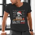 I'Ll Just Wait Until It's Quiet Skeleton Teacher Christmas Men's V-Neck T-Shirt, gift for family, gift for coworker I'Ll Just Wait Until It's Quiet Skeleton Teacher Christmas Men's V-Neck T-Shirt, gift for family, gift for coworker