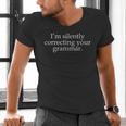 I'm Silently Correcting Your Grammar Sarcastic Teacher Men's V-Neck T-Shirt, gift for family, gift for coworker I'm Silently Correcting Your Grammar Sarcastic Teacher Men's V-Neck T-Shirt, gift for family, gift for coworker