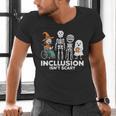 Inclusion Isn't Scary SLP Halloween Costume Sped Teacher Men's V-Neck T-Shirt, gift for family, gift for coworker Inclusion Isn't Scary SLP Halloween Costume Sped Teacher Men's V-Neck T-Shirt, gift for family, gift for coworker