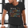 It's A Beautiful Day For Language Learning ESL Teacher ESOL Men's V-Neck T-Shirt, Esl Teacher Shirts, gift for family, gift for coworker It's A Beautiful Day For Language Learning ESL Teacher ESOL Men's V-Neck T-Shirt, Esl Teacher Shirts, gift for family, gift for coworker