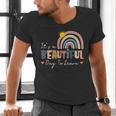 It's A Beautiful Day To Learn Cute Rainbow Boho Teacher Men's V-Neck T-Shirt, gift for family, gift for coworker It's A Beautiful Day To Learn Cute Rainbow Boho Teacher Men's V-Neck T-Shirt, gift for family, gift for coworker