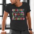 Jolliest Bunch Of Teachers This Side Of The Playground X-Mas Men's V-Neck T-Shirt, gift for family, gift for coworker Jolliest Bunch Of Teachers This Side Of The Playground X-Mas Men's V-Neck T-Shirt, gift for family, gift for coworker