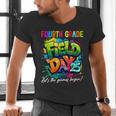 Let The Games Begin Fourth Grade Field Day 2025 Teacher Kid Men's V-Neck T-Shirt, gift for family, gift for coworker