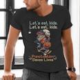 Let's Eat Kids Grammar Werewolf Halloween Teacher Men's V-Neck T-Shirt, gift for family, gift for coworker