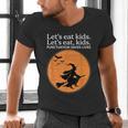 Let's Eat Kids Punctuation Saves Live Witch Grammar Teacher Men's V-Neck T-Shirt, gift for family, gift for coworker