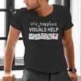 Life Happens Visuals Help Special Education Teacher Aide Men's V-Neck T-Shirt, gift for family, gift for coworker Life Happens Visuals Help Special Education Teacher Aide Men's V-Neck T-Shirt, gift for family, gift for coworker
