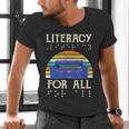 Literacy For All Visually Impaired Braille Teacher The Blind Men's V-Neck T-Shirt, gift for family, gift for coworker Literacy For All Visually Impaired Braille Teacher The Blind Men's V-Neck T-Shirt, gift for family, gift for coworker