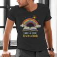 Take a Look It's In a Book Vintage Reading Teacher Rainbow Men's V-Neck T-Shirt, gift for family, gift for coworker Take a Look It's In a Book Vintage Reading Teacher Rainbow Men's V-Neck T-Shirt, gift for family, gift for coworker