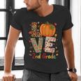 Love 2nd Grade Happy Fall Thanksgiving For 2nd Teacher For Men Women Girls Kids Men's V-Neck T-Shirt, 2nd Grade Teacher Shirts, gift for family, gift for coworker
