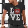 LOVE Apple 3rd Grade Teacher Student School Men's V-Neck T-Shirt, gift for family, gift for coworker