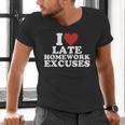 I Love Late Homework Excuses Sarcastic Teacher Lie For Men Women Men's V-Neck T-Shirt, gift for family, gift for coworker I Love Late Homework Excuses Sarcastic Teacher Lie For Men Women Men's V-Neck T-Shirt, gift for family, gift for coworker