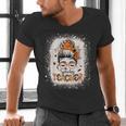 Messy Bun Spooky Teacher Bleached Halloween Teachers Men's V-Neck T-Shirt, gift for family, gift for coworker Messy Bun Spooky Teacher Bleached Halloween Teachers Men's V-Neck T-Shirt, gift for family, gift for coworker