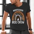 Montessori Teacher Halloween Boo Rainbow Leopard Halloween Men's V-Neck T-Shirt, gift for family, gift for coworker