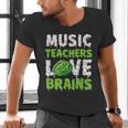 Music Teachers Love Brains Cute Teaching Halloween Men's V-Neck T-Shirt, gift for family, gift for coworker