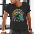 Musical Teacher Teaching Music Is My Jam Rainbow Tie Dye Men's V-Neck T-Shirt, gift for family, gift for coworker