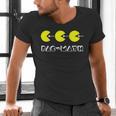 Nerdy Pac-Math Nom Retro Game Precalculus Math Teacher Men's V-Neck T-Shirt, gift for family, gift for coworker