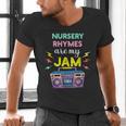 Nursery Rhymes Are My Jam 80s Retro Teachers & Students Kids Men's V-Neck T-Shirt, gift for family, gift for coworker