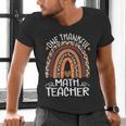 One Thankful Math Teacher Leopard Rainbow Thanksgiving Men's V-Neck T-Shirt, gift for family, gift for coworker One Thankful Math Teacher Leopard Rainbow Thanksgiving Men's V-Neck T-Shirt, gift for family, gift for coworker