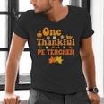 One Thankful PE Teacher Thanksgiving Fall Autumn Groovy Men's V-Neck T-Shirt, Groovy Teacher Shirts, Pe Teacher Shirts, gift for family, gift for coworker