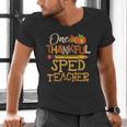 One Thankful Sped Teacher Cute Thanksgiving Women Men's V-Neck T-Shirt, gift for family, gift for coworker