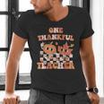 One Thankful Teacher Fall Leaves Thanksgiving Retro Men's V-Neck T-Shirt, gift for family, gift for coworker One Thankful Teacher Fall Leaves Thanksgiving Retro Men's V-Neck T-Shirt, gift for family, gift for coworker