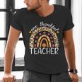 One Thankful Teacher Thanksgiving Rainbow Leopard Fall Men's V-Neck T-Shirt, gift for family, gift for coworker One Thankful Teacher Thanksgiving Rainbow Leopard Fall Men's V-Neck T-Shirt, gift for family, gift for coworker