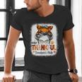 One Thankful Teacher's Aide Messy Bun Thanksgiving Fall Men's V-Neck T-Shirt, gift for family, gift for coworker One Thankful Teacher's Aide Messy Bun Thanksgiving Fall Men's V-Neck T-Shirt, gift for family, gift for coworker