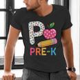 P Is For Pre K Teacher Student Pencil Apple Back To School Men's V-Neck T-Shirt, gift for family, gift for coworker P Is For Pre K Teacher Student Pencil Apple Back To School Men's V-Neck T-Shirt, gift for family, gift for coworker