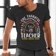 Hispanic Heritage Month One Thankful Teacher Rainbow Men's V-Neck T-Shirt, gift for family, gift for coworker Hispanic Heritage Month One Thankful Teacher Rainbow Men's V-Neck T-Shirt, gift for family, gift for coworker