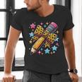 Pencil Leopard Coquette Bow Teacher Life Back To School Men's V-Neck T-Shirt, gift for family, gift for coworker Pencil Leopard Coquette Bow Teacher Life Back To School Men's V-Neck T-Shirt, gift for family, gift for coworker