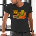 Pickle Reading Books Bookworm Teacher Librarian Kids Retro Men's V-Neck T-Shirt, gift for family, gift for coworker
