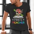 Pirate Teacher Halloween Skull Adult Men's V-Neck T-Shirt, gift for family, gift for coworker Pirate Teacher Halloween Skull Adult Men's V-Neck T-Shirt, gift for family, gift for coworker