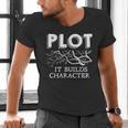 Plot It Builds Character Book Reading Teacher Men's V-Neck T-Shirt, gift for family, gift for coworker Plot It Builds Character Book Reading Teacher Men's V-Neck T-Shirt, gift for family, gift for coworker