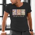 Preppy Goose Teacher Trick Or Teach Halloween Teacher Goose Men's V-Neck T-Shirt, gift for family, gift for coworker