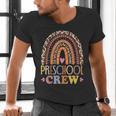 Preschool Crew Cute Leopard Rainbow Back To School Teachers Men's V-Neck T-Shirt, gift for family, gift for coworker