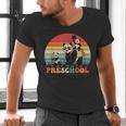 Preschool Panda Back To School Teacher Student Men's V-Neck T-Shirt, gift for family, gift for coworker