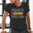 Progress Over Perfection Motivational Back To School Teacher Men's V-Neck T-Shirt, gift for family, gift for coworker