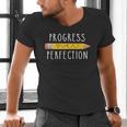 Progress Over Perfection Motivational Teacher Tee Men's V-Neck T-Shirt, gift for family, gift for coworker