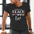 I Promise To Teach Love LGBT-Q Pride Proud Ally Teacher Men's V-Neck T-Shirt, gift for family, gift for coworker I Promise To Teach Love LGBT-Q Pride Proud Ally Teacher Men's V-Neck T-Shirt, gift for family, gift for coworker