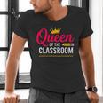 Queen Of The Classroom Teacher Men's V-Neck T-Shirt, gift for family, gift for coworker