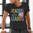 Readers Are Leaders Reading Book Lovers Teacher Women Kids Men's V-Neck T-Shirt, gift for family, gift for coworker