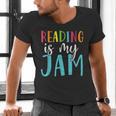 Reading Is My Jam Back To School Teacher Men's V-Neck T-Shirt, gift for family, gift for coworker Reading Is My Jam Back To School Teacher Men's V-Neck T-Shirt, gift for family, gift for coworker