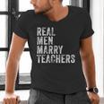Real Men Marry Teachers Future Husband Wife Engagement Men's V-Neck T-Shirt, gift for family, gift for coworker Real Men Marry Teachers Future Husband Wife Engagement Men's V-Neck T-Shirt, gift for family, gift for coworker