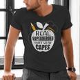 Real Superheroes Wear No Capes Teacher Design Teach Men's V-Neck T-Shirt, gift for family, gift for coworker