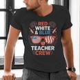 Red & Blue Teacher Crew Shirt 4th Of July Sunglasses Men's V-Neck T-Shirt, gift for family, gift for coworker Red & Blue Teacher Crew Shirt 4th Of July Sunglasses Men's V-Neck T-Shirt, gift for family, gift for coworker