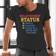 Relationship Status Single Married Hot Teacher Men's V-Neck T-Shirt, gift for family, gift for coworker Relationship Status Single Married Hot Teacher Men's V-Neck T-Shirt, gift for family, gift for coworker