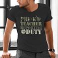 Retro Back To School Women Old Camo Pre-K Teacher Men's V-Neck T-Shirt, gift for family, gift for coworker Retro Back To School Women Old Camo Pre-K Teacher Men's V-Neck T-Shirt, gift for family, gift for coworker