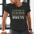 Retro Back To School Women Old Camo Preschool Teacher Men's V-Neck T-Shirt, gift for family, gift for coworker Retro Back To School Women Old Camo Preschool Teacher Men's V-Neck T-Shirt, gift for family, gift for coworker