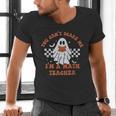 Retro You Can't Scare Me I'm A Math Teacher Cute Ghost Women Men's V-Neck T-Shirt, gift for family, gift for coworker